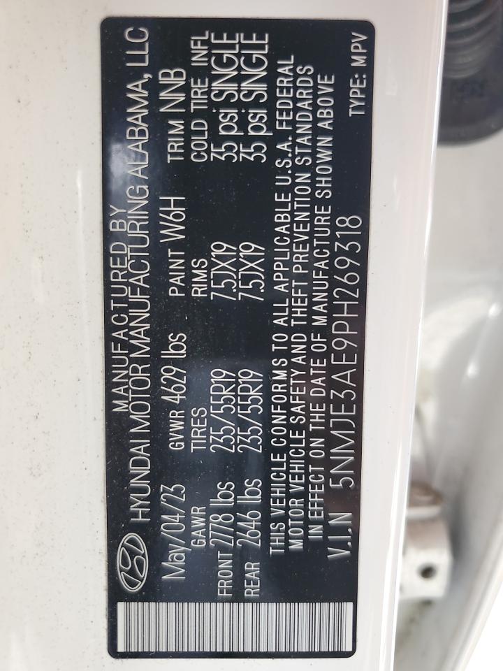 2023 Hyundai Tucson Limited VIN: 5NMJE3AE9PH269318 Lot: 80719875