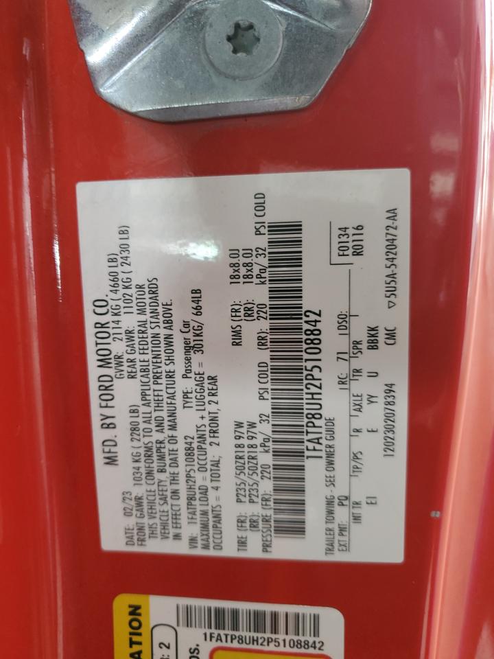 2023 Ford Mustang VIN: 1FATP8UH2P5108842 Lot: 81510945