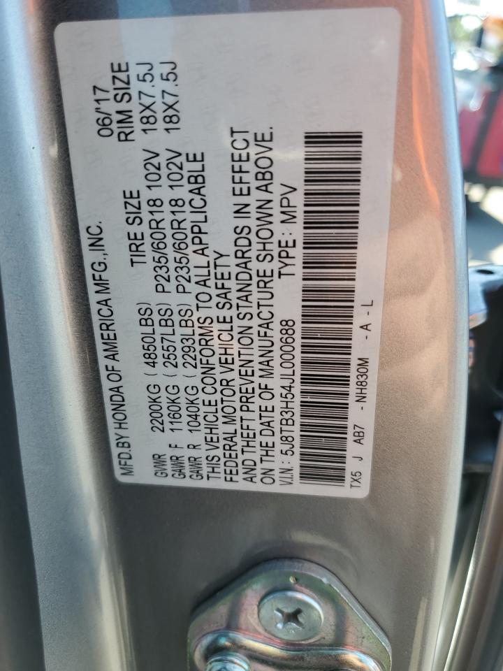 2018 Acura Rdx Technology VIN: 5J8TB3H54JL000688 Lot: 81736225