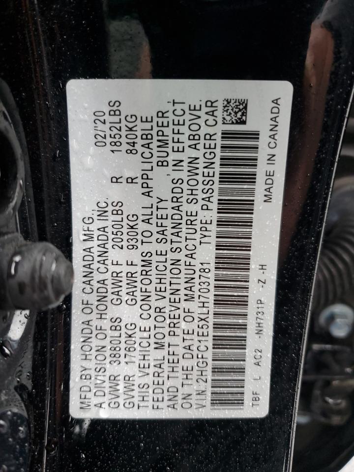 2020 Honda Civic Si VIN: 2HGFC1E5XLH703781 Lot: 83783385