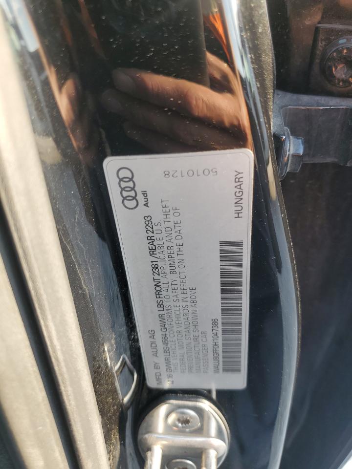 2017 Audi A3 Premium Plus VIN: WAUJ8GFF0H1047386 Lot: 80285815