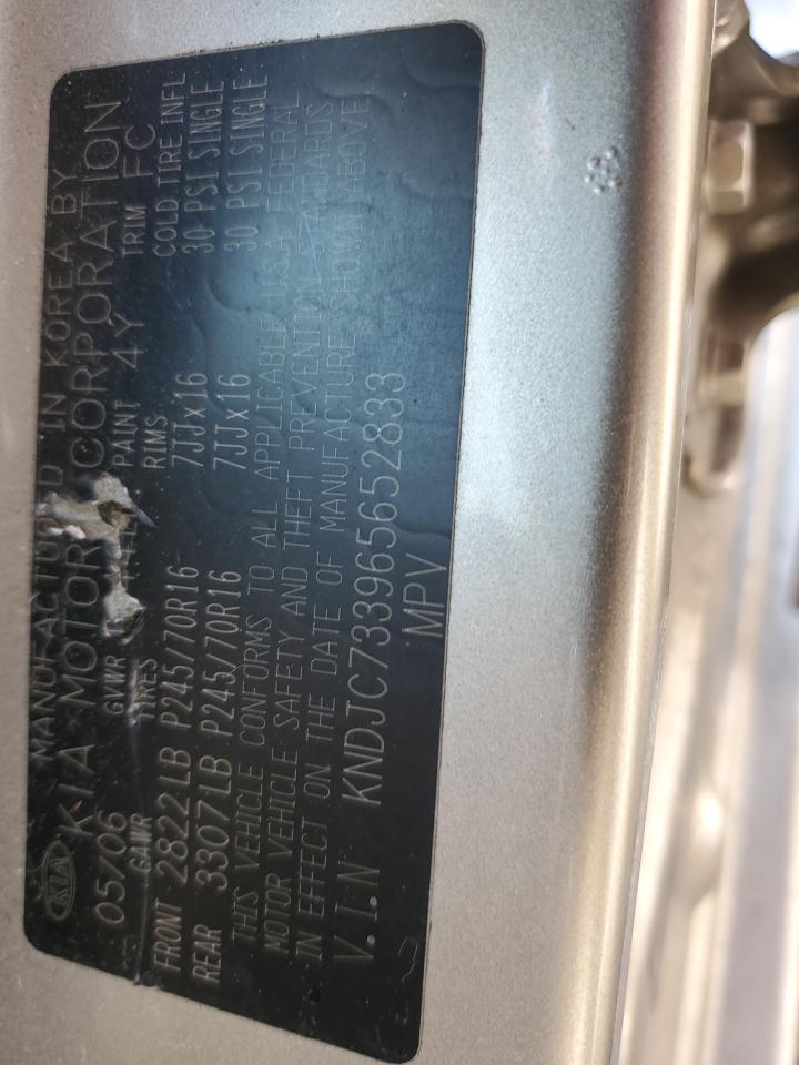 2006 Kia Sorento Ex VIN: KNDJC733965652833 Lot: 71558765