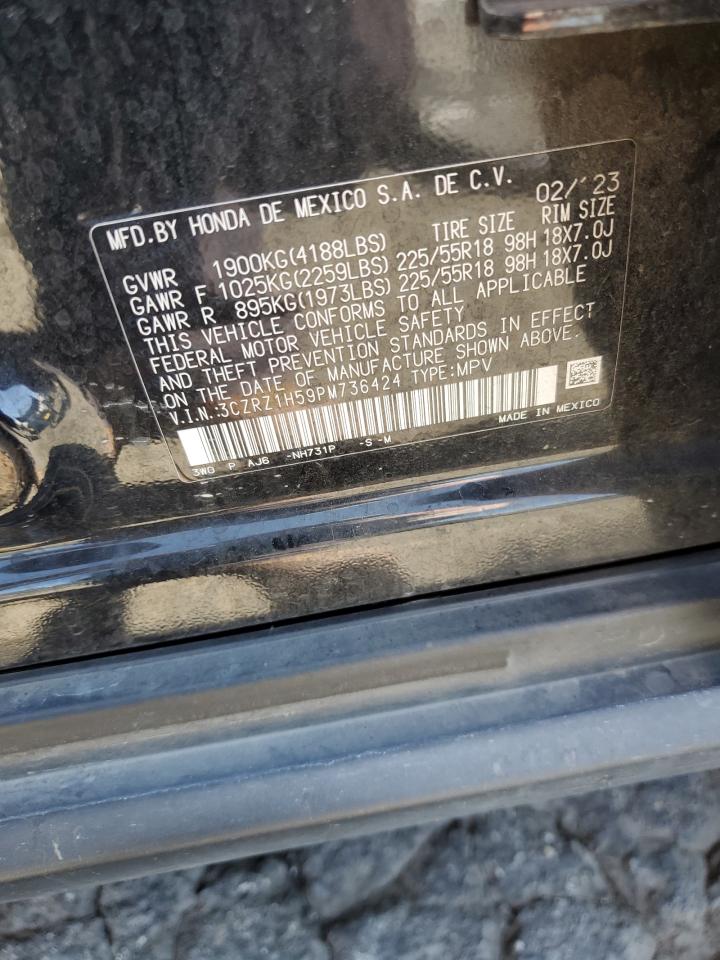 2023 Honda Hr-V Sport VIN: 3CZRZ1H59PM736424 Lot: 71711525