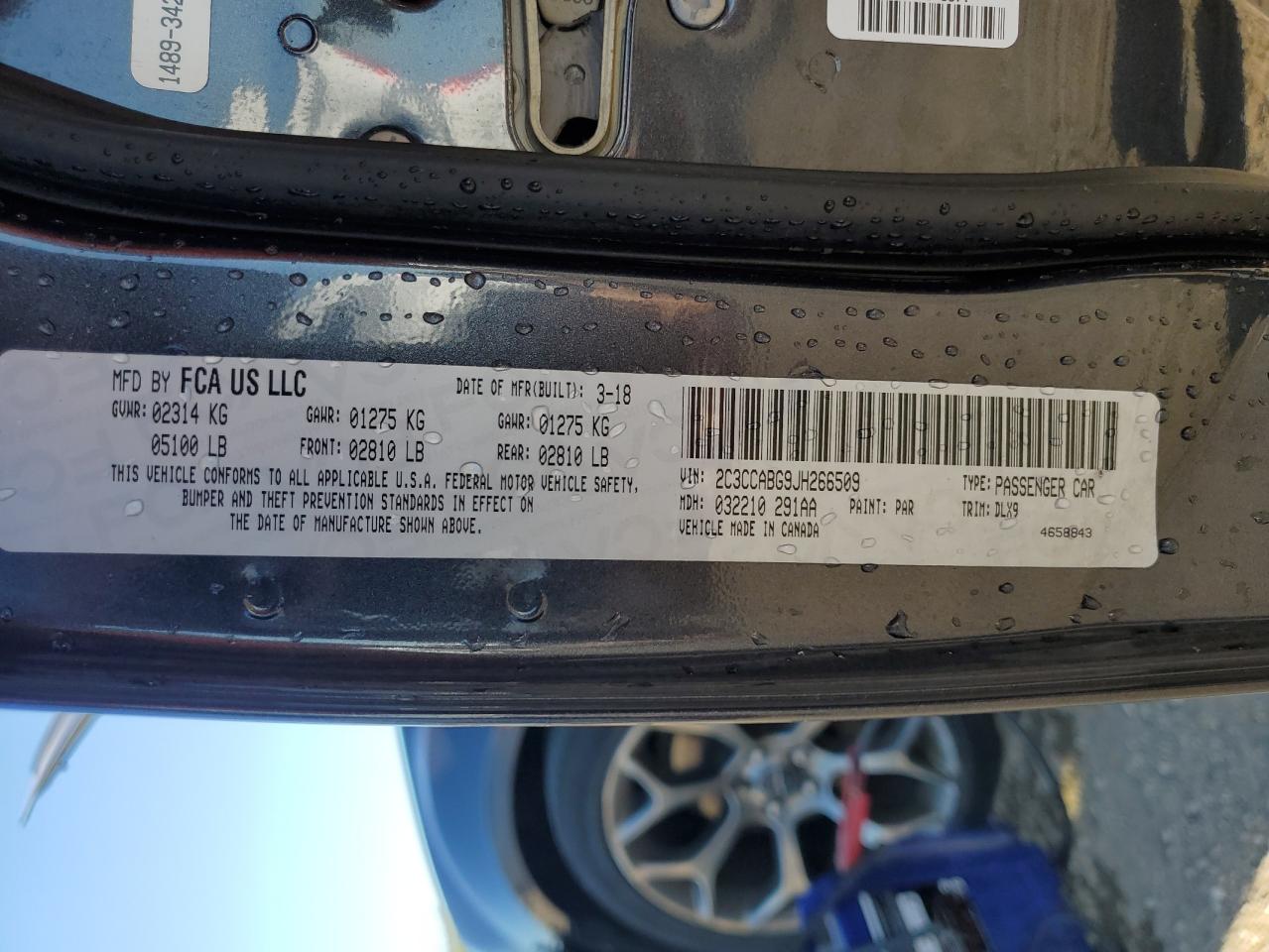 2018 Chrysler 300 S VIN: 2C3CCABG9JH266509 Lot: 80558005