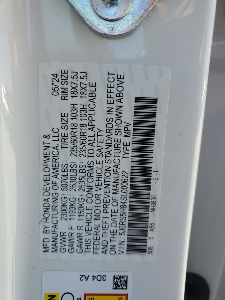 2025 Honda Cr-V Sport-L VIN: 5J6RS5H84SL000622 Lot: 71504445