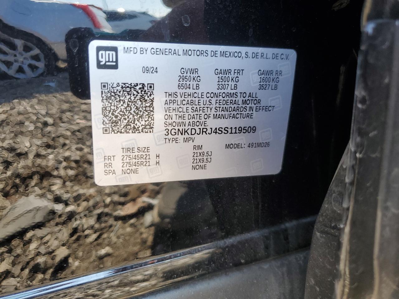 2025 Chevrolet Blazer Rs VIN: 3GNKDJRJ4SS119509 Lot: 71730995