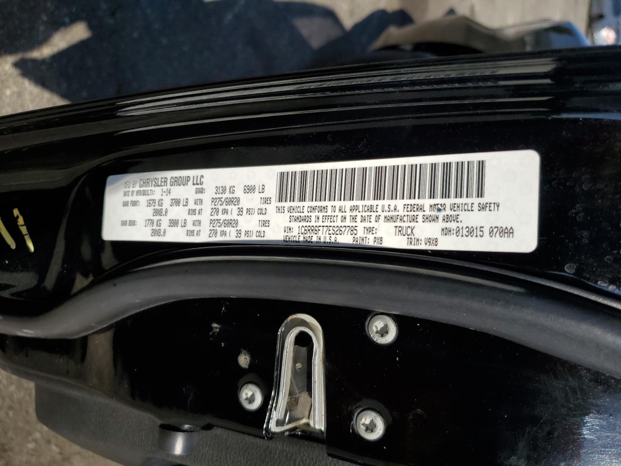 2014 Ram 1500 St VIN: 1C6RR6FT7ES267785 Lot: 71555945