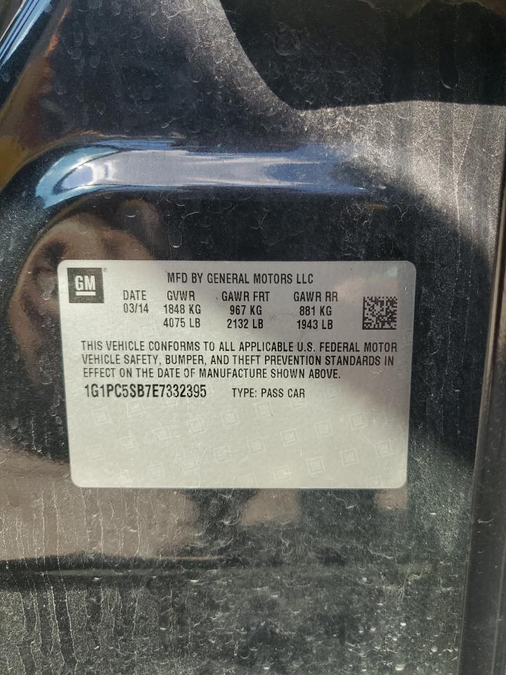 2014 Chevrolet Cruze Lt VIN: 1G1PC5SB7E7332395 Lot: 80801285