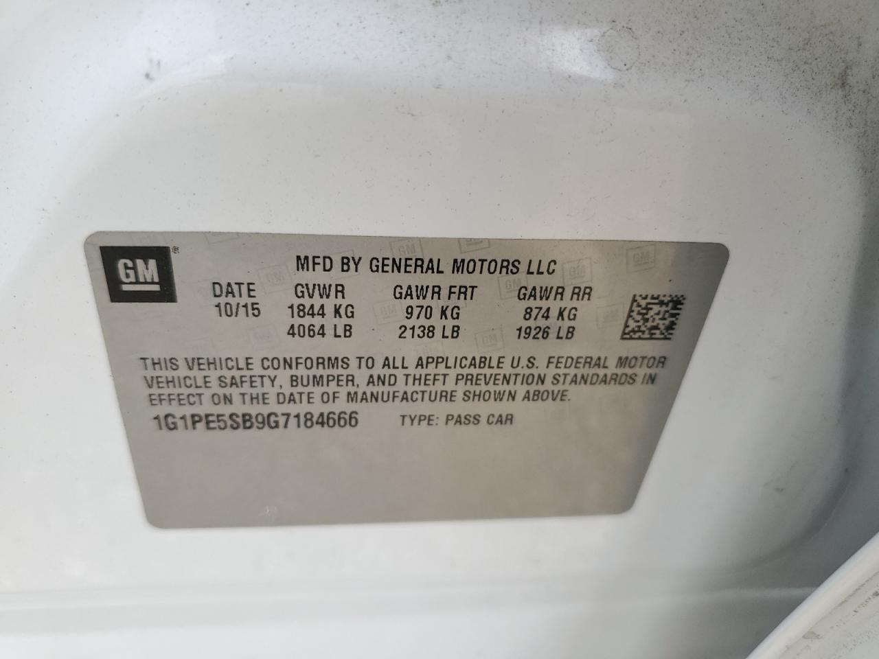 2016 Chevrolet Cruze Limited Lt VIN: 1G1PE5SB9G7184666 Lot: 81799375