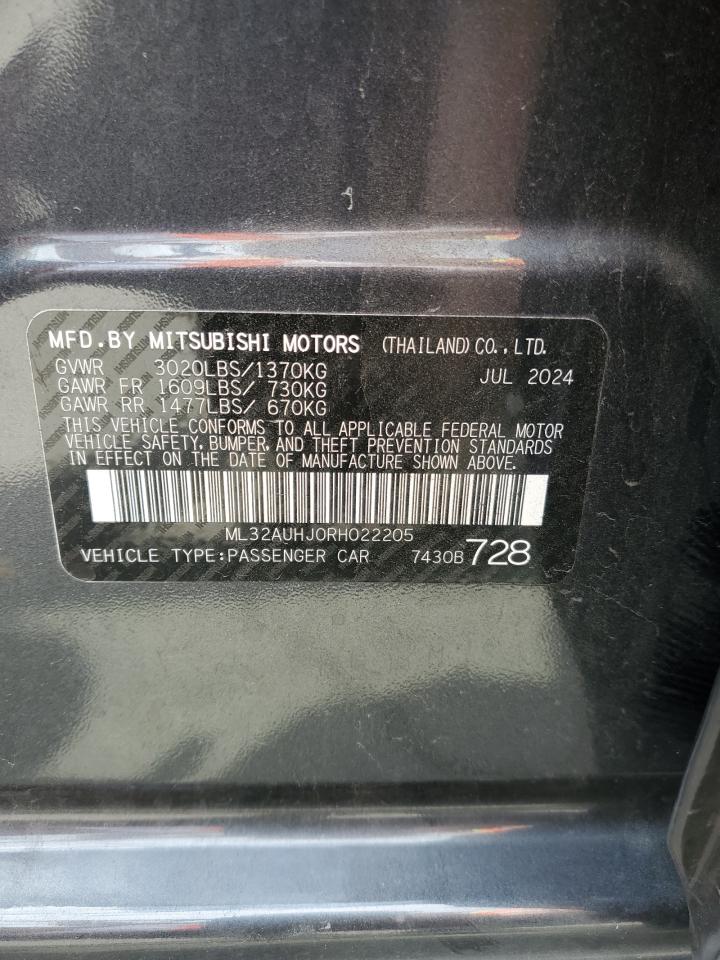 2024 Mitsubishi Mirage Es VIN: ML32AUHJ0RH022205 Lot: 81279105