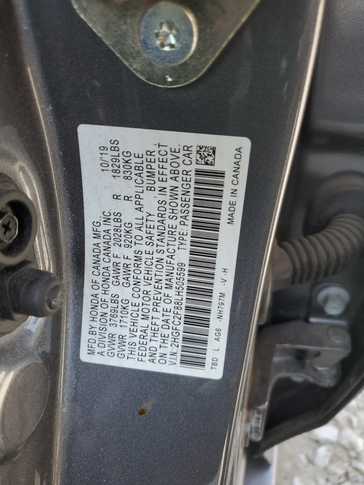 2020 Honda Civic Sport VIN: 2HGFC2F88LH505599 Lot: 81075815