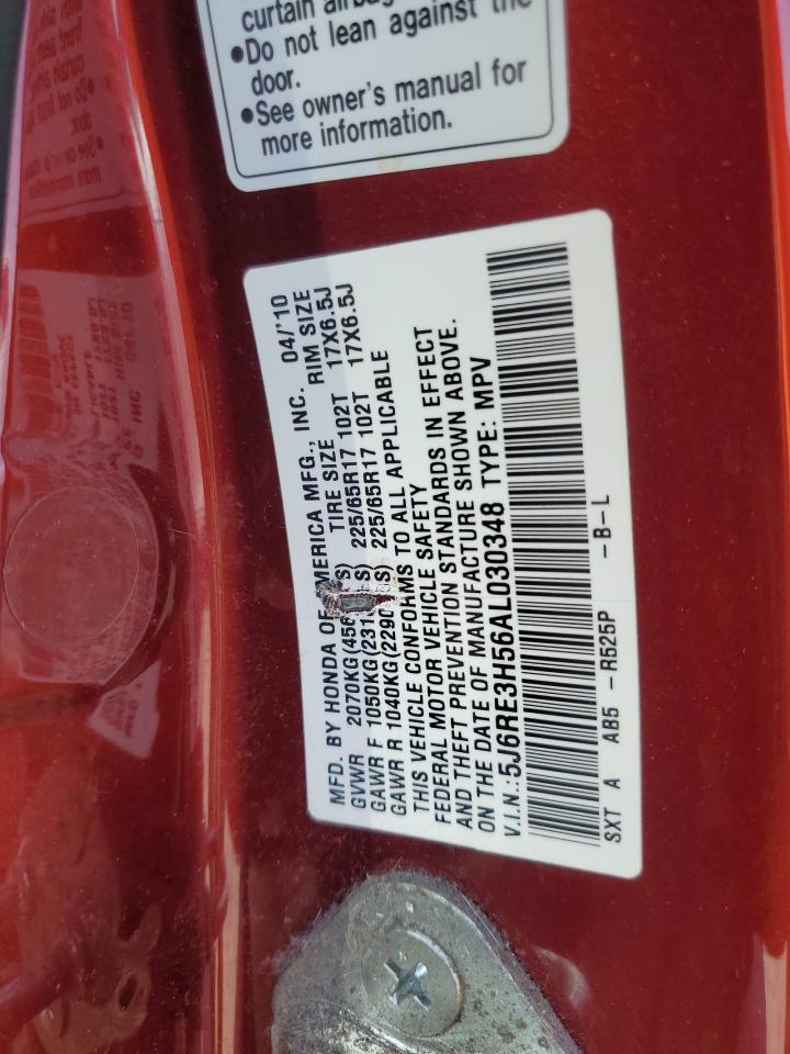 2010 Honda Cr-V Ex VIN: 5J6RE3H56AL030348 Lot: 81312935