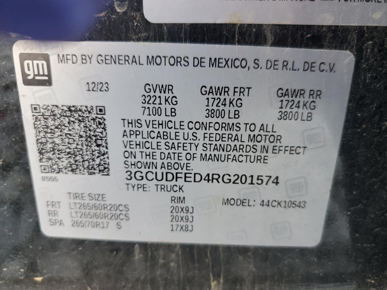 2024 Chevrolet Silverado K1500 Lt Trail Boss VIN: 3GCUDFED4RG201574 Lot: 72021395