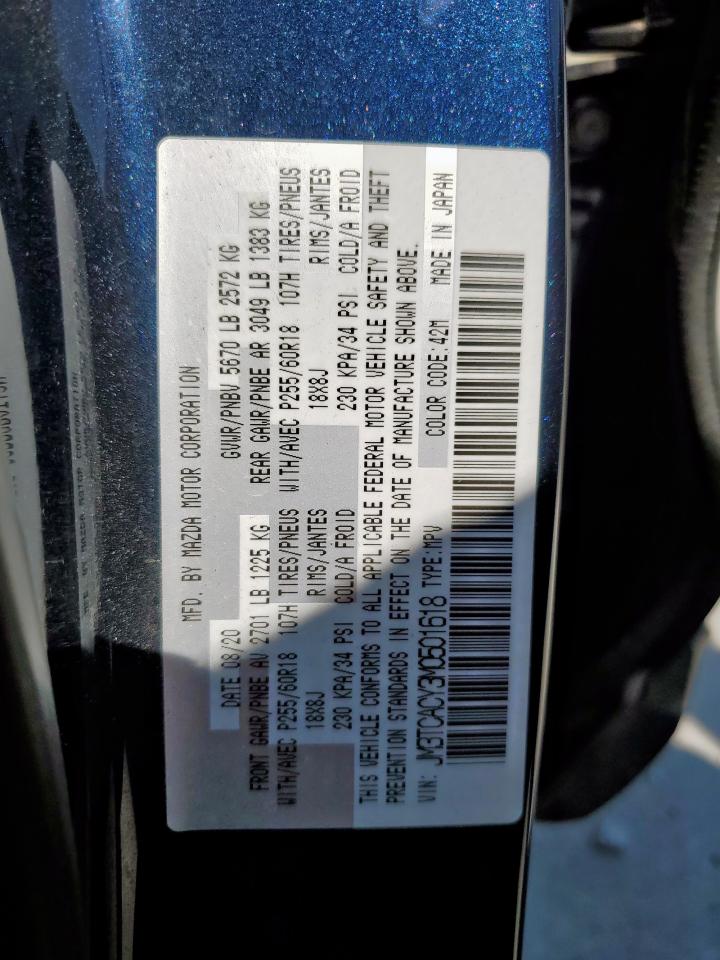 2021 Mazda Cx-9 Touring VIN: JM3TCACY3M0501618 Lot: 71113265