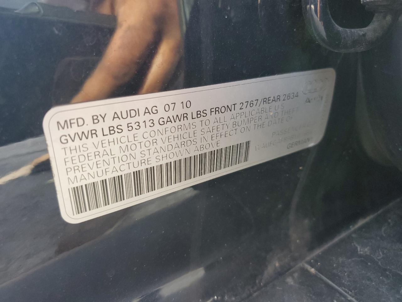 2011 Audi A6 Premium Plus VIN: WAUFGAFB9BN016866 Lot: 80092725