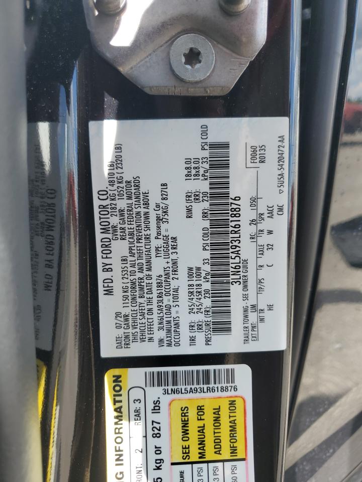2020 Lincoln Mkz VIN: 3LN6L5A93LR618876 Lot: 70870175