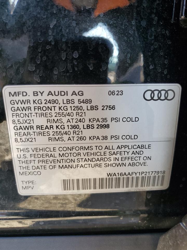 2023 Audi Q5 Sportback Prestige 45 VIN: WA16AAFY1P2177918 Lot: 83762555