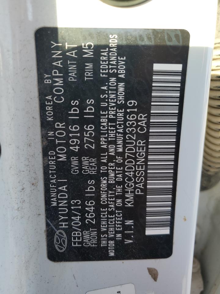 2013 Hyundai Genesis 3.8L VIN: KMHGC4DD7DU233619 Lot: 86611625