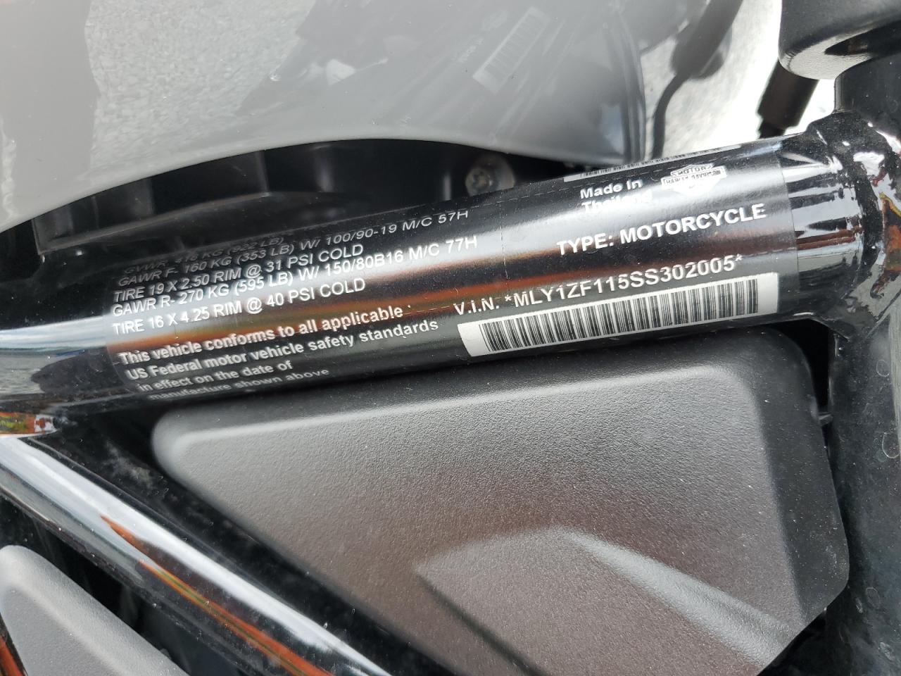 2025 Harley-Davidson Rh975 S VIN: MLY1ZF115SS302005 Lot: 81491275