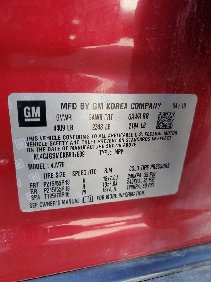 2019 Buick Encore Essence VIN: KL4CJGSM0KB897809 Lot: 71717025