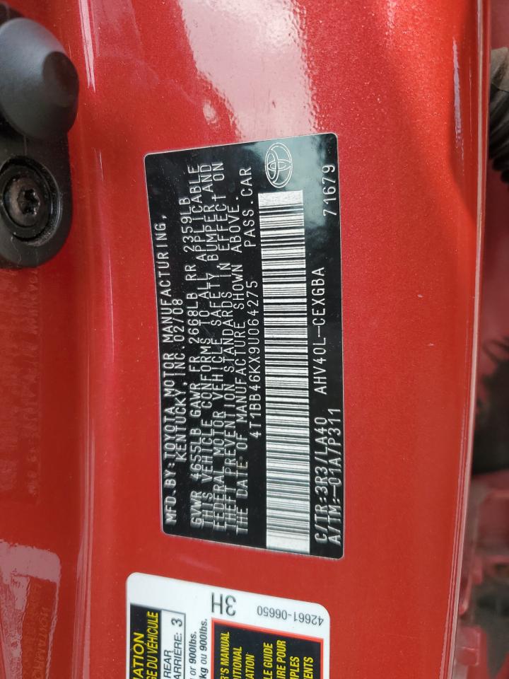 2009 Toyota Camry Hybrid VIN: 4T1BB46KX9U064275 Lot: 83823455