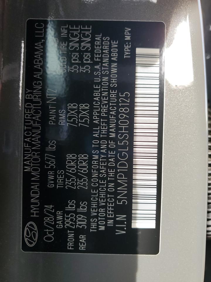 2025 Hyundai Santa Fe Se VIN: 5NMP1DGL5SH098125 Lot: 81919155