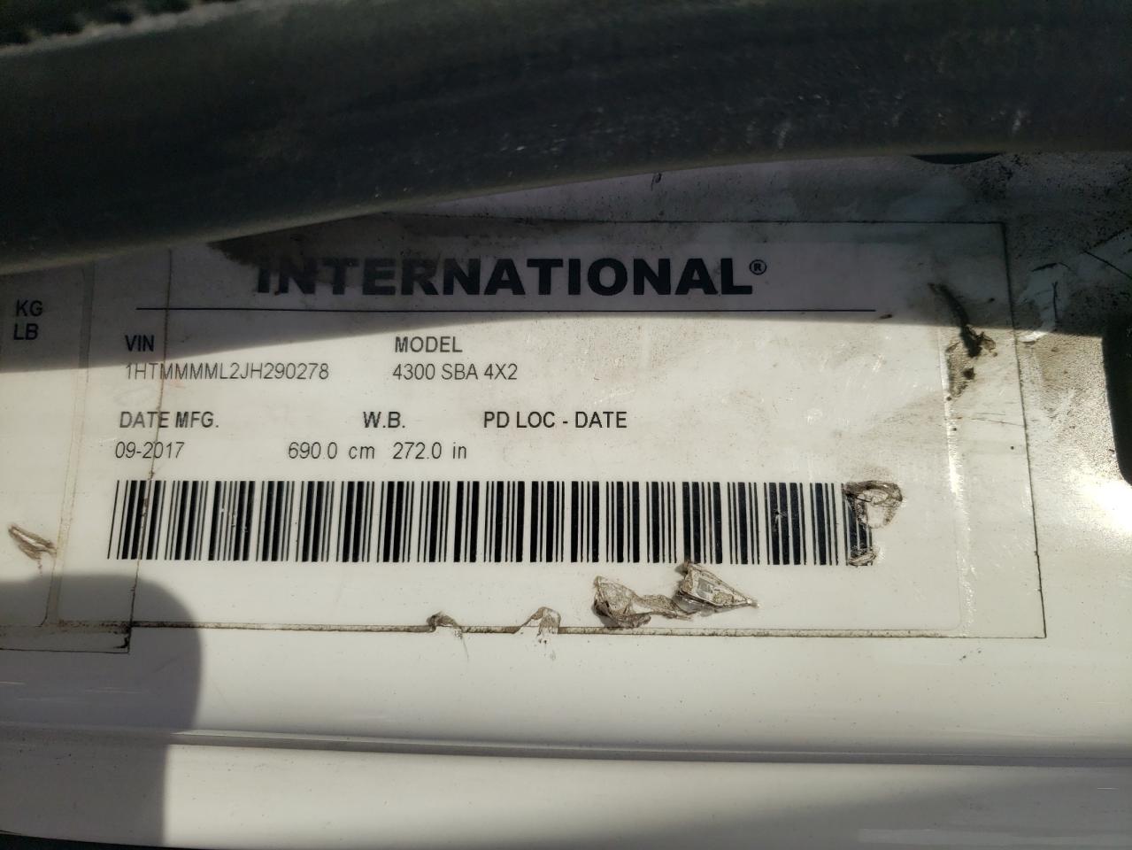 2018 International 4000 4300 VIN: 1HTMMMML2JH290278 Lot: 80880145