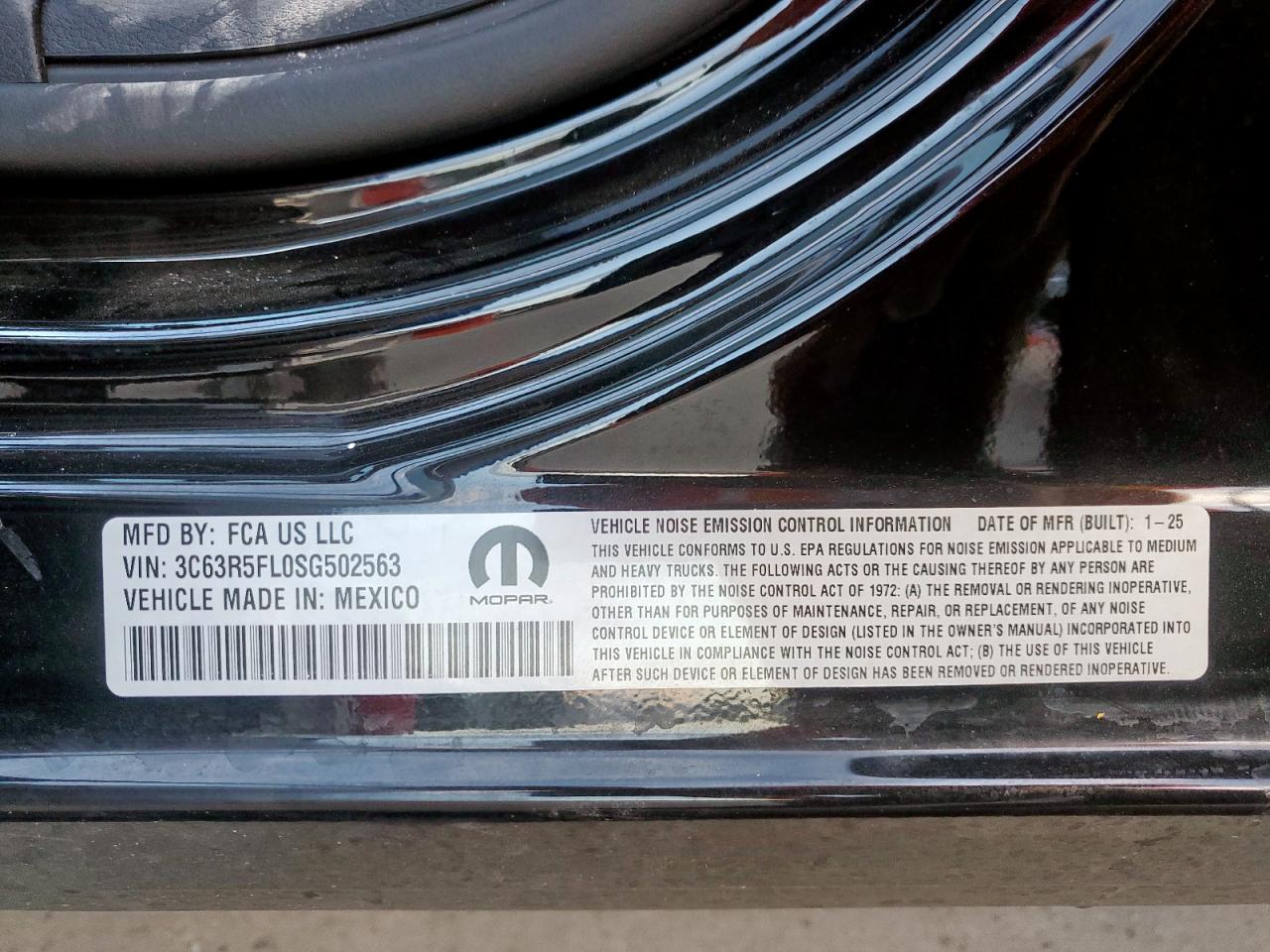 2025 Ram 2500 Laramie VIN: 3C63R5FL0SG502563 Lot: 82059415