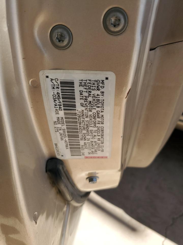 1999 Toyota Camry Le VIN: JT2BG28K4X0317756 Lot: 84267185