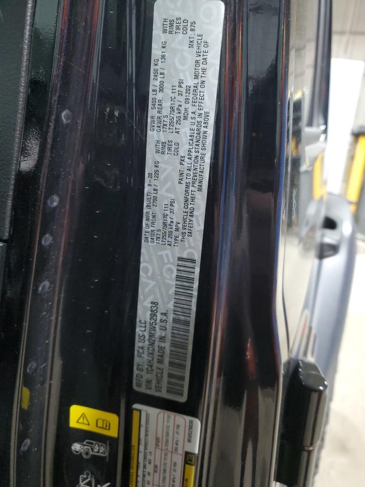 2021 Jeep Wrangler Unlimited Sport VIN: 1C4HJXDN2MW529838 Lot: 80884475