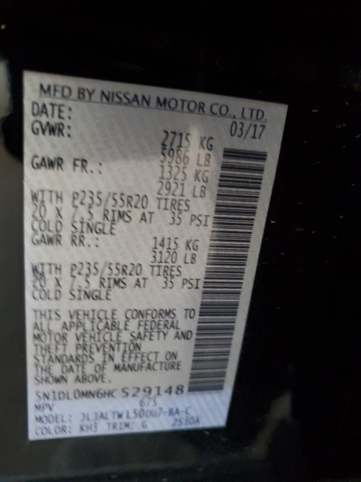 2017 Infiniti Qx60 VIN: 5N1DL0MN6HC529148 Lot: 81524735