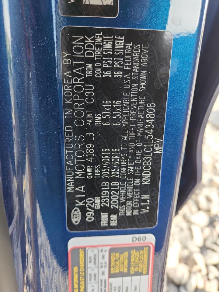 2020 Kia Niro Lx VIN: KNDCB3LC1L5434806 Lot: 80377495