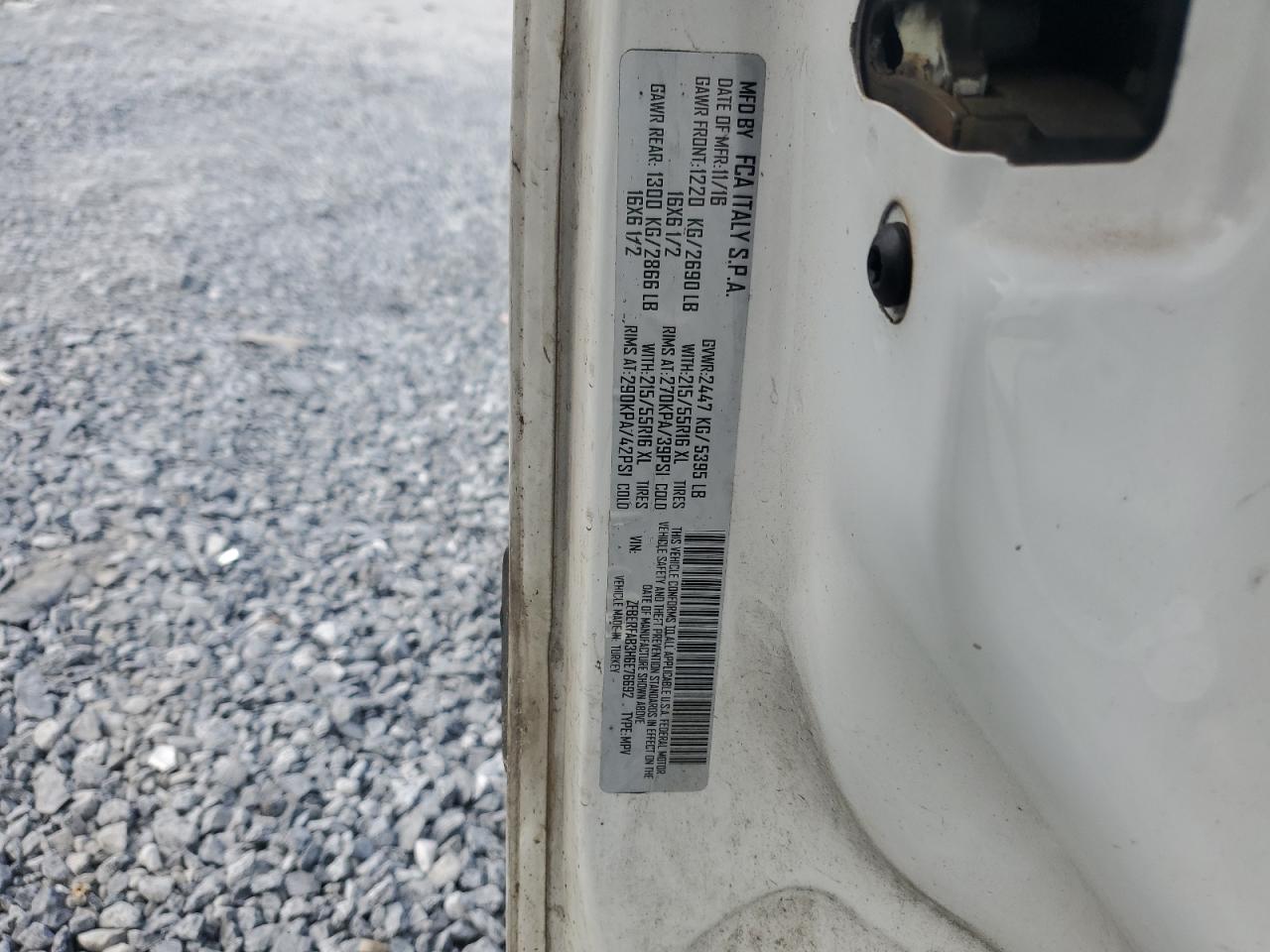 2017 Ram Promaster City VIN: ZFBERFAB3H6E76692 Lot: 71985385