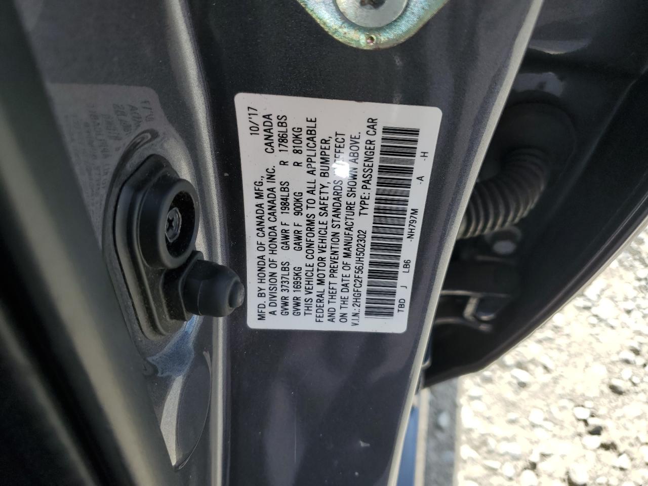 2018 Honda Civic Lx VIN: 2HGFC2F56JH502302 Lot: 81843745