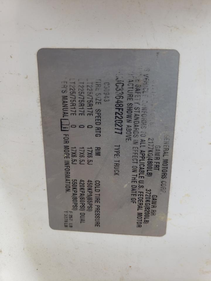 2008 Chevrolet Silverado C3500 VIN: 1GCJC33648F220277 Lot: 84251045