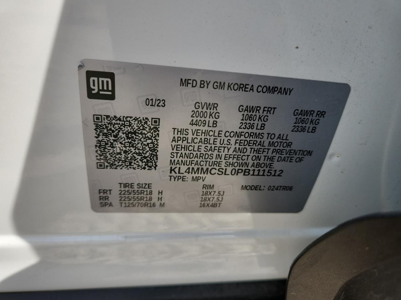 2023 Buick Encore Gx Preferred VIN: KL4MMCSL0PB111512 Lot: 80346355