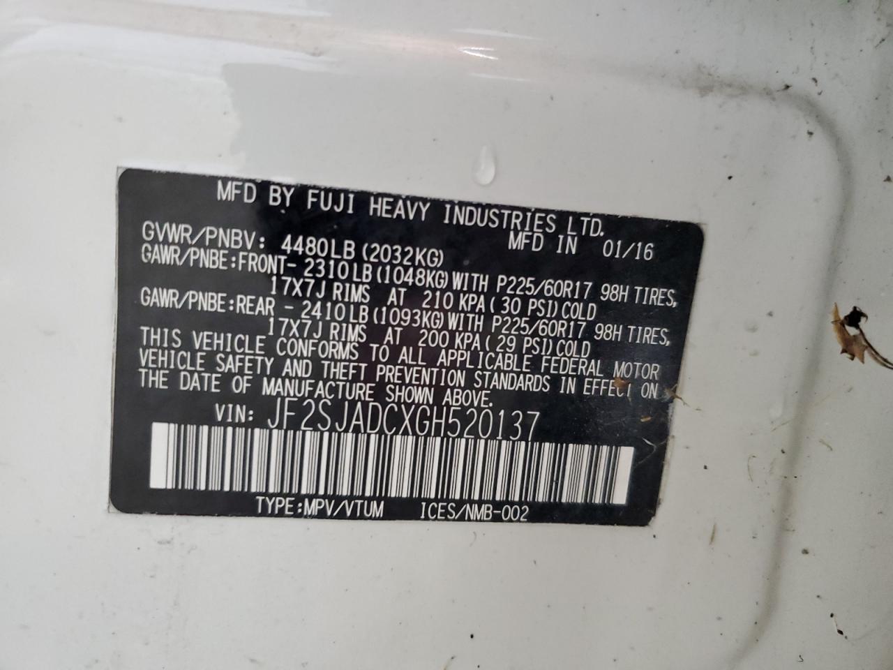 2015 Subaru Forester 2.5I Premium VIN: JF2SJADCXGH520137 Lot: 81582525