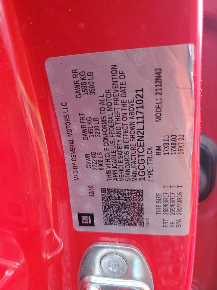 2020 Chevrolet Colorado Lt VIN: 1GCGTCEN2L1171021 Lot: 81570355