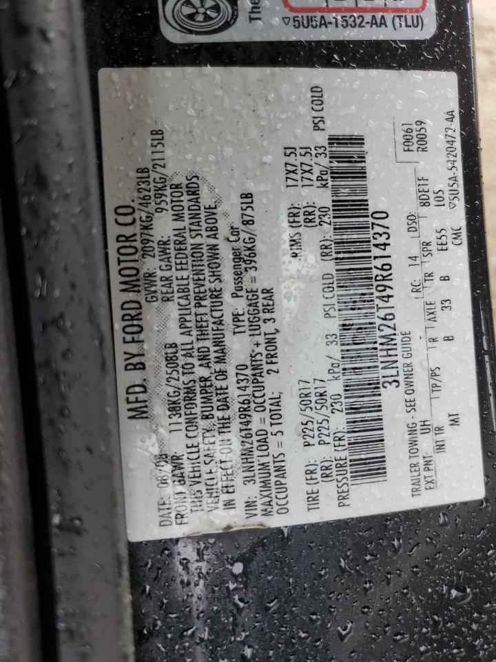 2009 Lincoln Mkz VIN: 3LNHM26T49R614370 Lot: 80381585