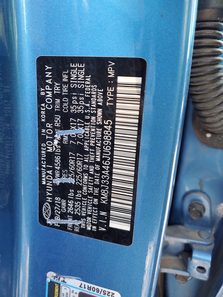 2018 Hyundai Tucson Sel VIN: KM8J33A46JU698845 Lot: 84004515