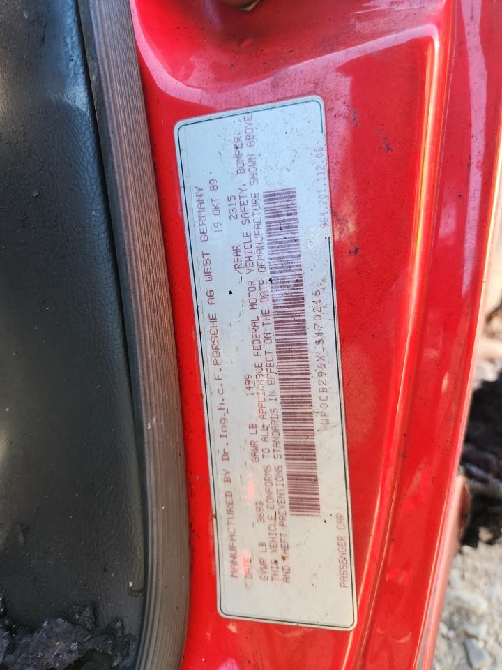 1990 Porsche 911 Carrera 2 VIN: WP0CB296XLS470216 Lot: 81636545