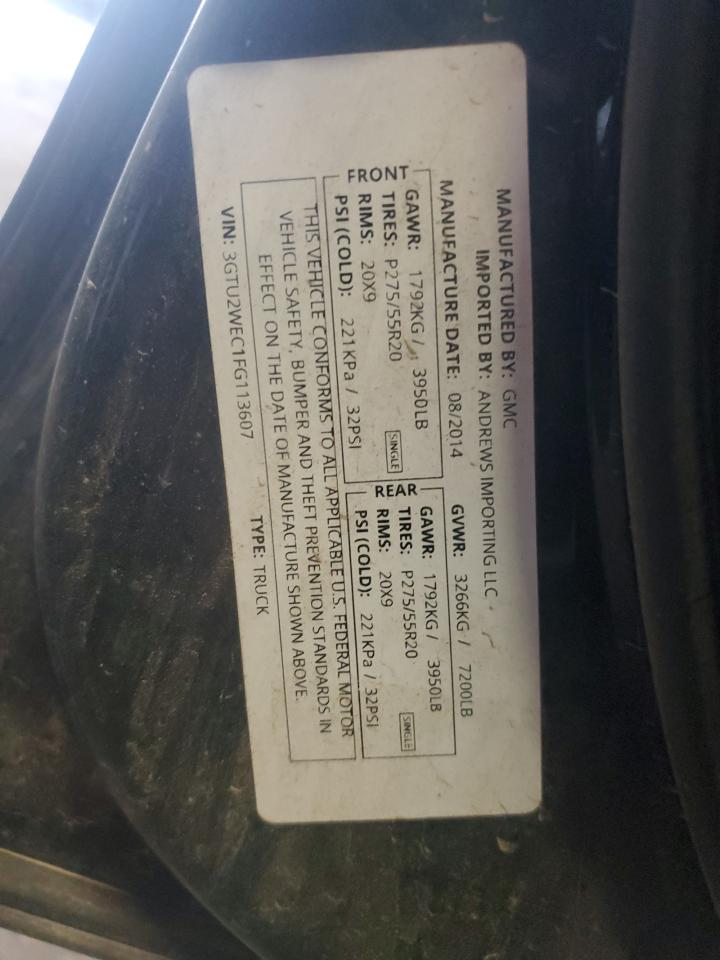 2015 GMC Sierra K1500 Denali VIN: 3GTU2WEC1FG113607 Lot: 81802215