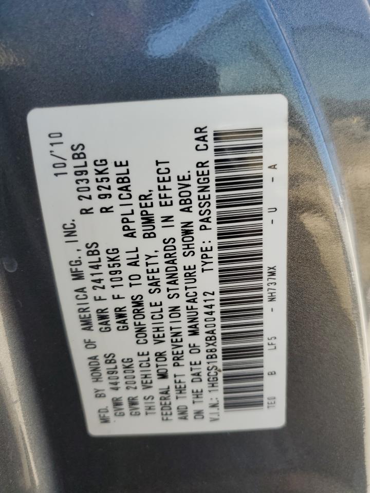 2011 Honda Accord Exl VIN: 1HGCS1B8XBA004412 Lot: 81477095