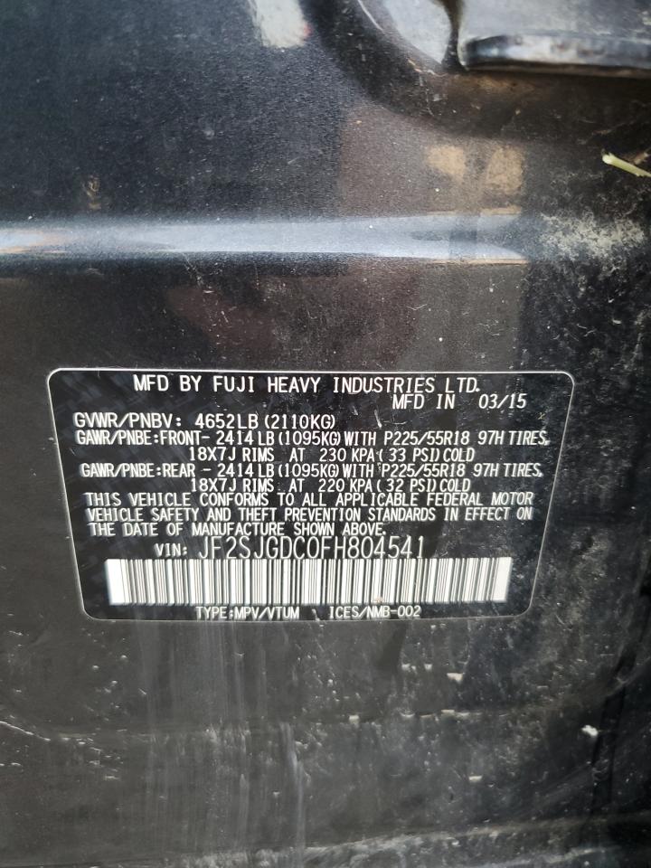 2015 Subaru Forester 2.0Xt Premium VIN: JF2SJGDC0FH804541 Lot: 80188105