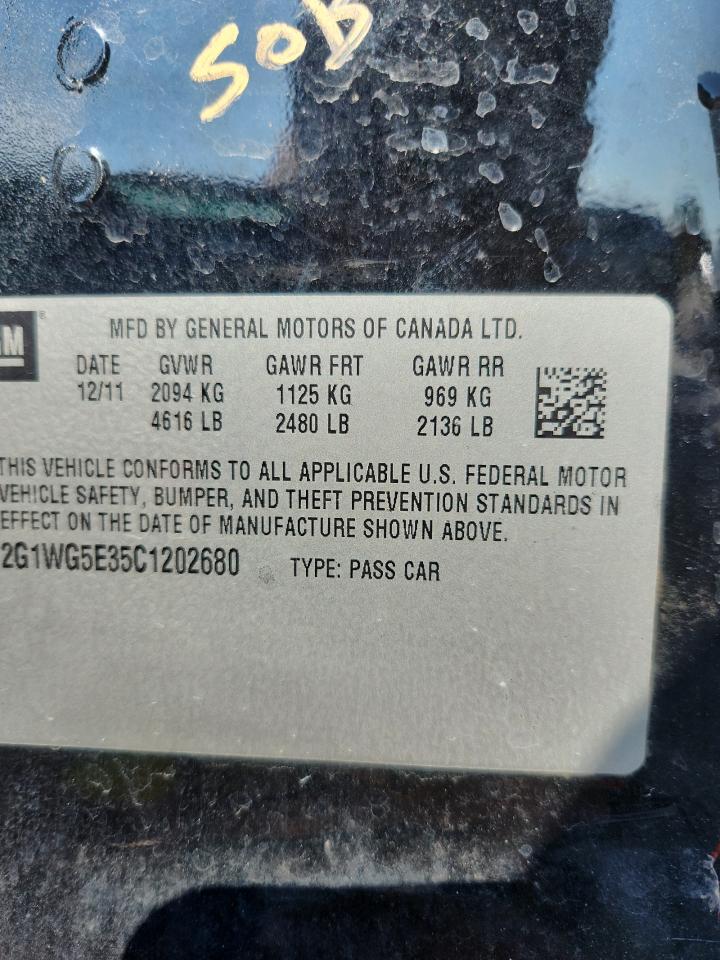 2012 Chevrolet Impala Lt VIN: 2G1WG5E35C1202680 Lot: 71459285