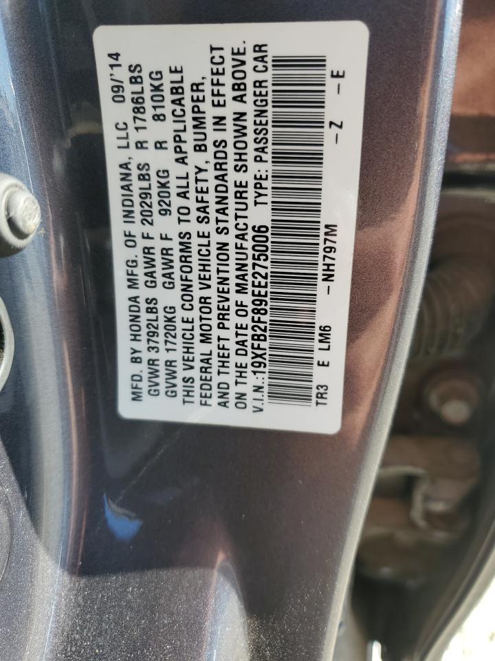 2014 Honda Civic Ex VIN: 19XFB2F89EE275006 Lot: 81148015