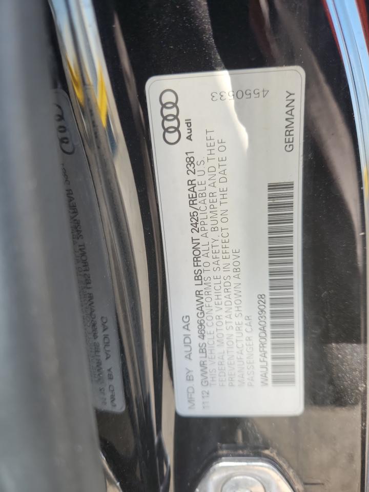 2013 Audi A5 Premium Plus VIN: WAULFAFR0DA039028 Lot: 80587985