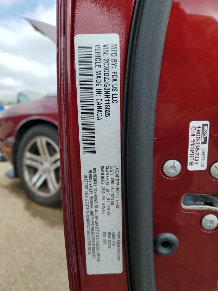 2022 Dodge Challenger Gt VIN: 2C3CDZJG0NH118025 Lot: 80632105