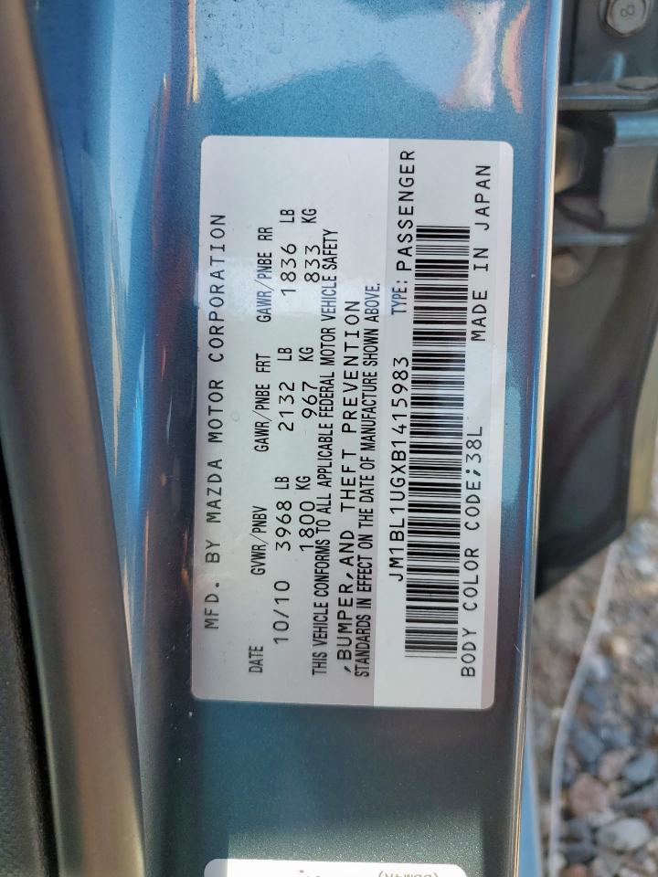 2011 Mazda 3 I VIN: JM1BL1UGXB1415983 Lot: 71654445