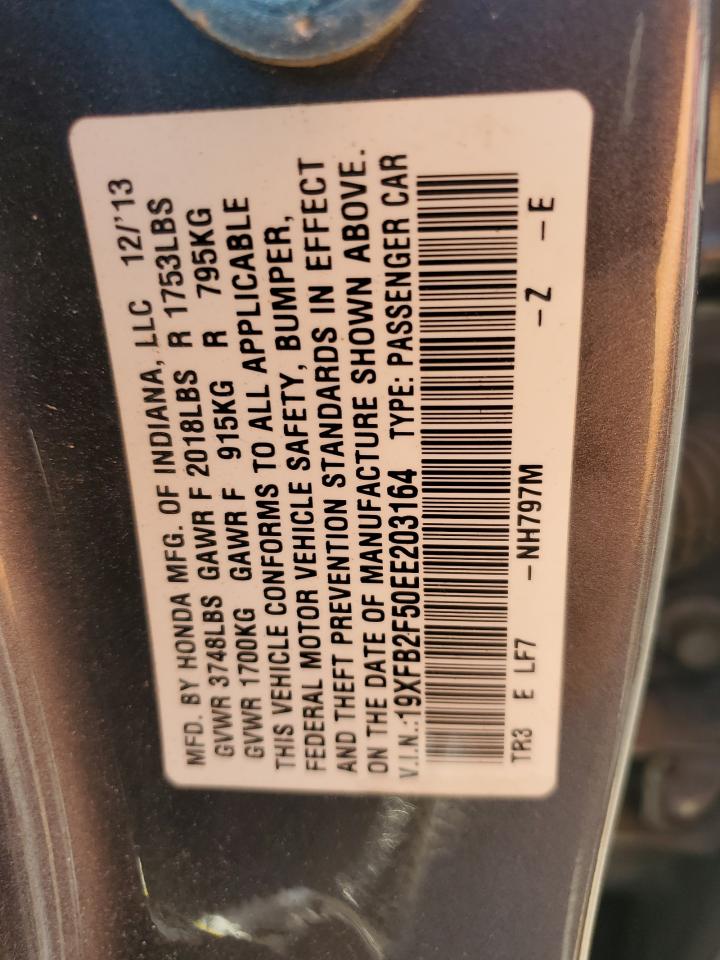 2014 Honda Civic Lx VIN: 19XFB2F50EE203164 Lot: 84170435